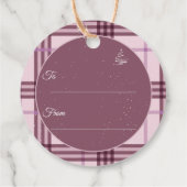 Wunderbare Zeit des Jahres Karierte Weihnachten ro Geschenkanhänger (Rückseite)