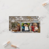 Wunderbare Zeit des Jahres Schneeflocken und Holz Karte (Vorderseite/Rückseite Beispiel)