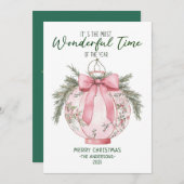 Wunderbare Zeit des Jahres Weihnachtsschlange Feiertagskarte (Vorne/Hinten)