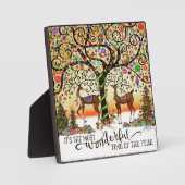 Wunderbare Zeit des Jahres Whimsical Rentier Fotoplatte (Vorderseite)