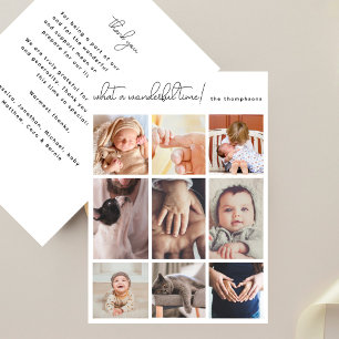 Wunderbare Zeit Einfache Multi-Foto Baby Geburt Ankündigung