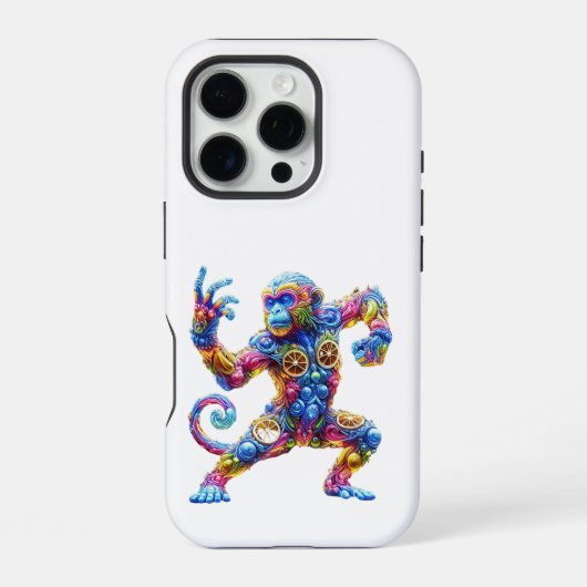 Wunderbarer Affe im Monkey-Stil iPhone Hülle (Rückseite)