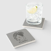 Wunderbarer afrikanischer Königin-Marmor-Untersetz Steinuntersetzer (Seitenansicht)