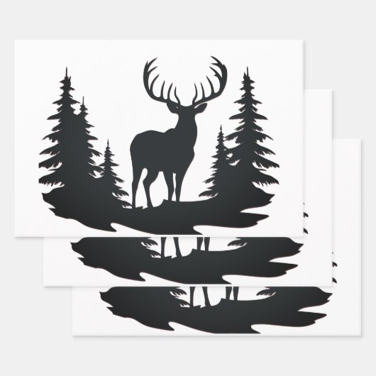 Wunderbarer Buck unter den Kiefern Geschenkpapier Set (Set)