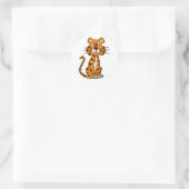 Wunderbarer Cartoon Tiger Design Runder Aufkleber (Tasche)