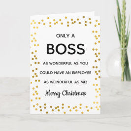 wunderbarer Chef/Manager lustiges Weihnachtsgold Karte