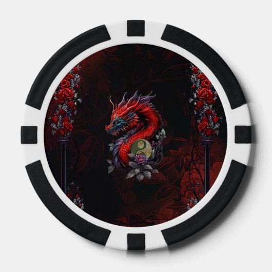 Wunderbarer chinesischer Drache Pokerchips (Vorderseite)