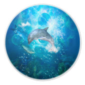 Wunderbarer Delphin Keramikknauf (Vorderseite)