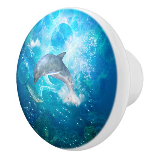 Wunderbarer Delphin Keramikknauf (Rechts)