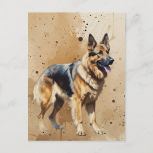 Wunderbarer Deutscher Schäferhund Haustier Hund Ti Postkarte