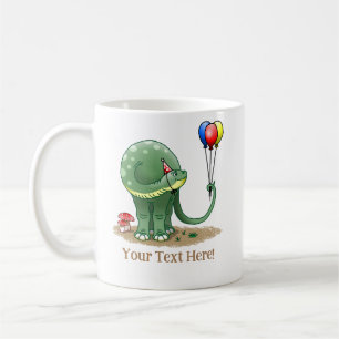 Wunderbarer Dinosaurier, der die Geburtstagsballon Kaffeetasse