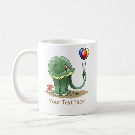 Wunderbarer Dinosaurier, der die Geburtstagsballon Kaffeetasse (Links)