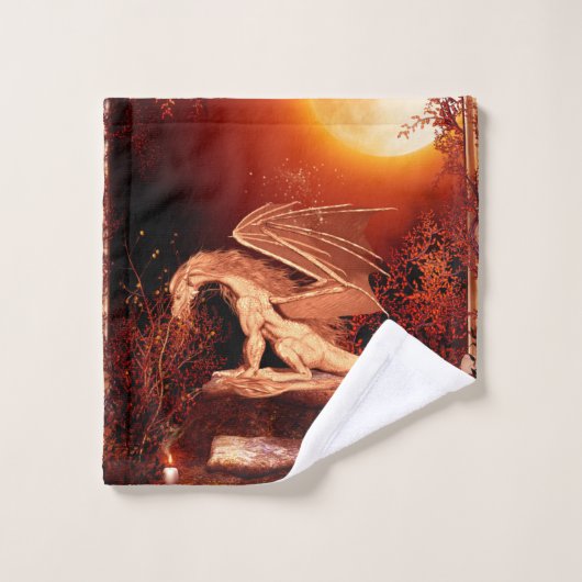 Wunderbarer Drache Badhandtuch Set (Waschlappen)