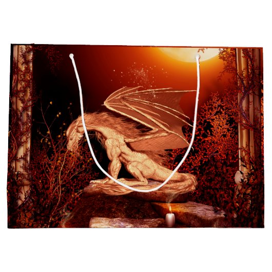 Wunderbarer Drache Große Geschenktüte (Rückseite)