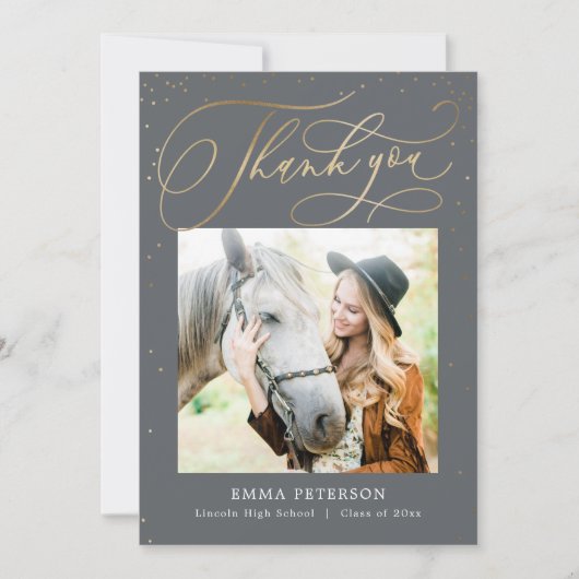 Wunderbarer EDITABLE FARBEN Abschluss Vielen Dank Dankeskarte (Vorderseite)