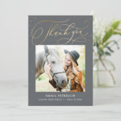 Wunderbarer EDITABLE FARBEN Abschluss Vielen Dank Dankeskarte (Stehend Vorderseite)