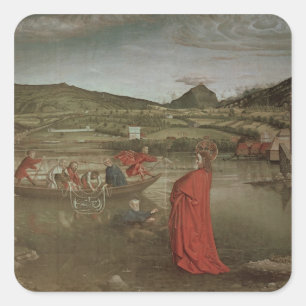 Wunderbarer Entwurf der Fische Quadratischer Aufkleber