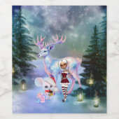 Wunderbarer Fantasy-Rentier Weinetikett (Einzelnes Label)