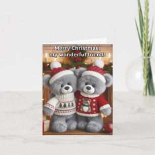 Wunderbarer Freund - Festliche Bären Weihnachtskar Feiertagskarte