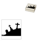 Wunderbarer Friedhof 2 Silhouette Kunst Briefmarke Gummistempel (Stempel)