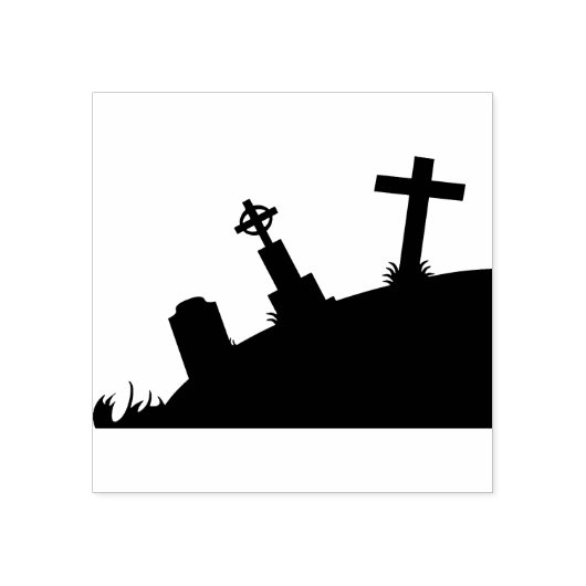Wunderbarer Friedhof 2 Silhouette Kunst Briefmarke Gummistempel (Prägung)