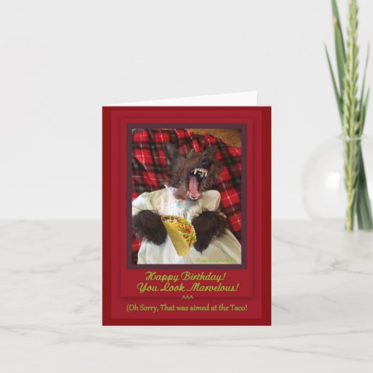 Wunderbarer Geburtstag Taco Karte (Vorderseite)