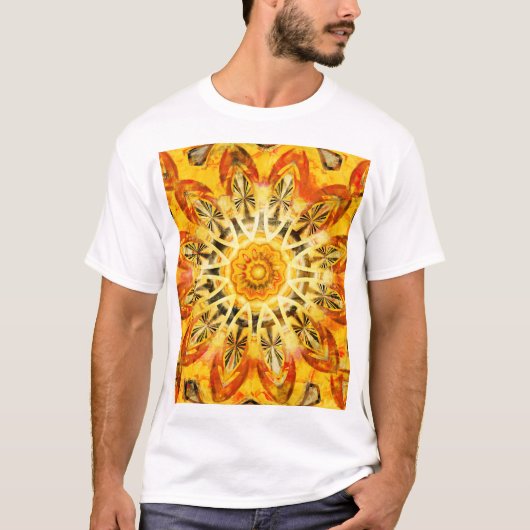 Wunderbarer Gelber Sonnenschein Mandala T-Shirt (Vorderseite)
