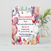 Wunderbarer Glückwunsch für die Bonbonkarte des Ne Einladung (Stehend Vorderseite)