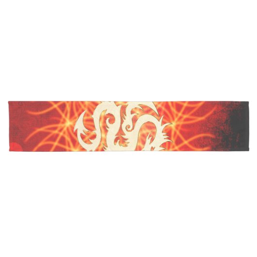 Wunderbarer goldener Drache Kurzer Tischläufer (Horizontal)