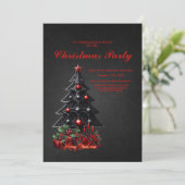 Wunderbarer gotischer Weihnachtsbaum Einladung (Stehend Vorderseite)