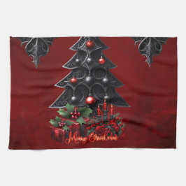 wunderbarer gotischer Weihnachtsbaum Geschirrtuch