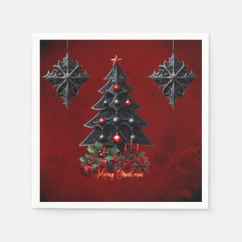 wunderbarer gotischer Weihnachtsbaum Serviette