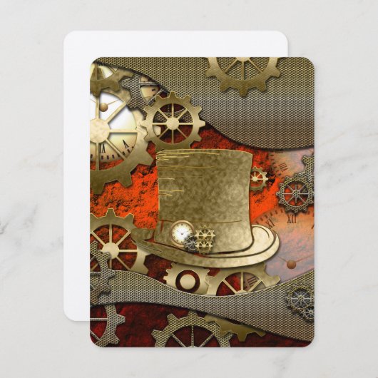 Wunderbarer Hut Steampunk Hexe Einladung (Vorne/Hinten)