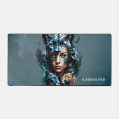 Wunderbarer Hybrid einer Frau und eines Panters Schreibtischunterlage (Vorderseite)