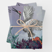 Wunderbarer Kran mit Blume Geschenkpapier Set (Beispiel)