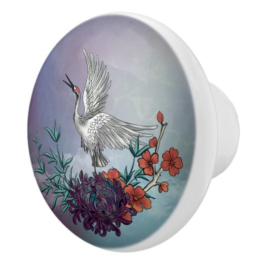 Wunderbarer Kran mit Blume Keramikknauf (Rechts)