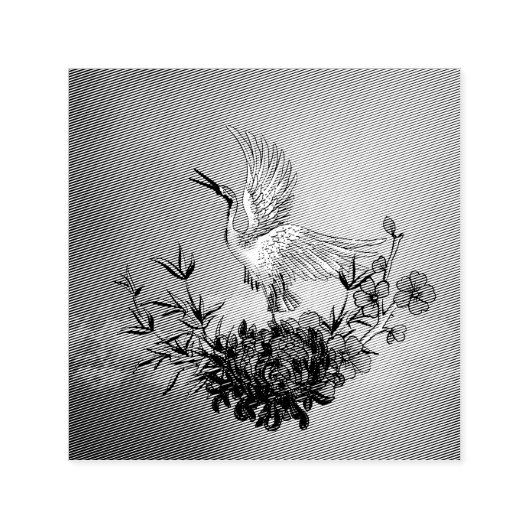 Wunderbarer Kran mit Blume Permastempel (Design)