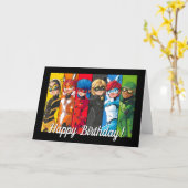 Wunderbarer Ladybug-Charakter zum Geburtstag Karte (Gelbe Blume)