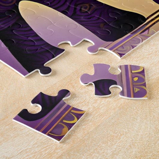 Wunderbarer Lila und gelber Gigantischer Elefant Puzzle (Seite)