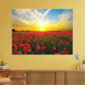 Wunderbarer Mohnfeld-Sonnenuntergang Leinwanddruck (Insitu (Wohnzimmer))