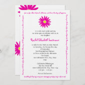 Wunderbarer Nachrichtentext Bat Mitzvah Pink Einladung (Vorne/Hinten)