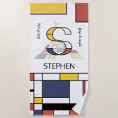 Wunderbarer Neoplastizismus Art Monogramm. Buchsta Strandtuch (Vorderseite)