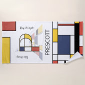 Wunderbarer Neoplastizismus Art Monogramm. Buchsta Strandtuch (Vorderseite)