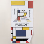 Wunderbarer Neoplastizismus Art Monogramm. Buchsta Strandtuch (Vorderseite)