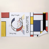 Wunderbarer Neoplastizismus Art Monogramm. Buchsta Strandtuch (Vorderseite)