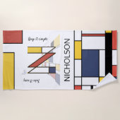 Wunderbarer Neoplastizismus Art Monogramm. Buchsta Strandtuch (Vorderseite)