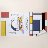 Wunderbarer Neoplastizismus Art Monogramm. Buchsta Strandtuch (Vorderseite)