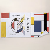 Wunderbarer Neoplastizismus Art Monogramm. Buchsta Strandtuch (Vorderseite)