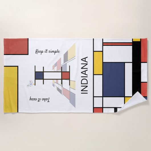 Wunderbarer Neoplastizismus Art Monogramm. Buchsta Strandtuch (Vorderseite)