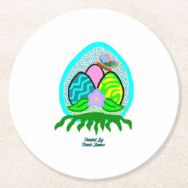 Wunderbarer Ostereier Rundpapier-Untersetzer Runder Pappuntersetzer